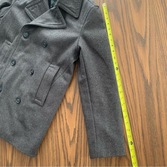Merona Wool Blend Dark Charcoal Gray Pea Coat – Men’s Small - Picture 11 of 12